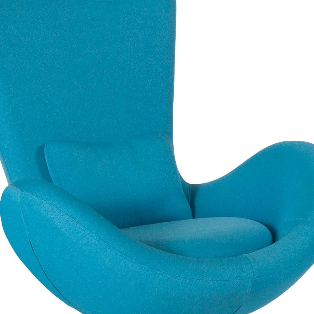 Aqua Fabric High Back Swivel Reception Chair with Chrome Base
