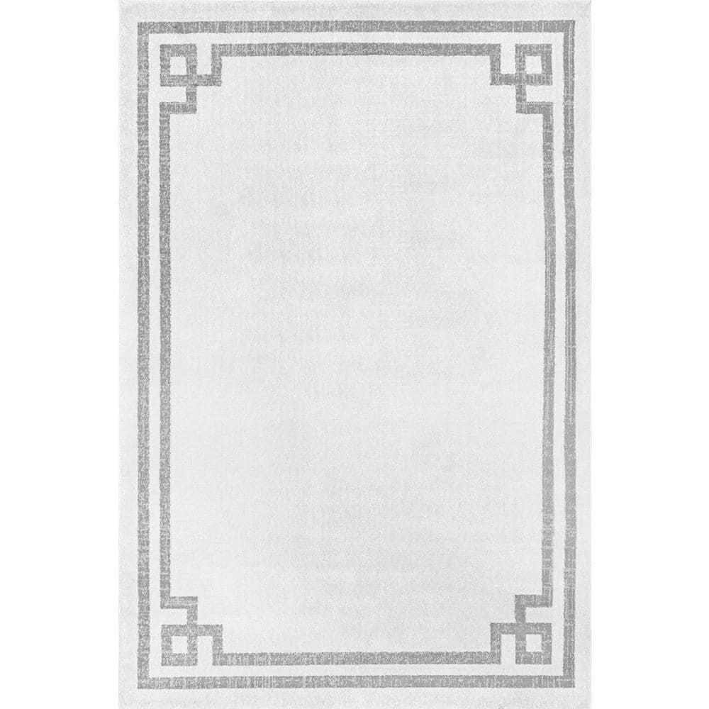 Gray Rectangular Reversible Synthetic Area Rug 5' x 7'
