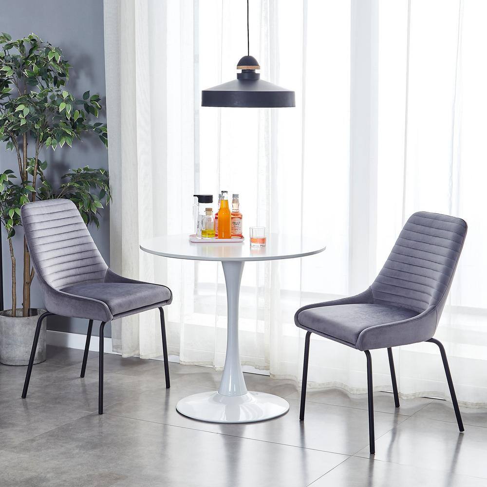 Gray Velvet Dining Side Chair with Metal Frame (Set of 2) price history on PriceWatchPro