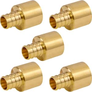 1/in. Brass Female Sweat Copper Adapter x 3/4 in. Pex Barb Pipe Fitting (5-Pack)