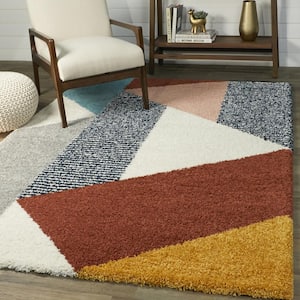 Merril Burnt Orange 7 ft. x 9 ft. Geometric Area Rug