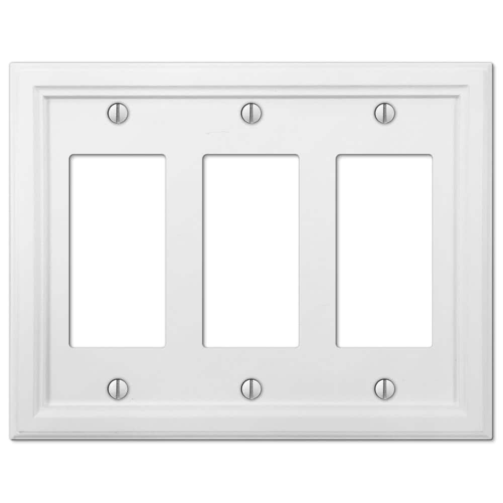 Elly White Composite 3-Gang Rocker Wall Plate