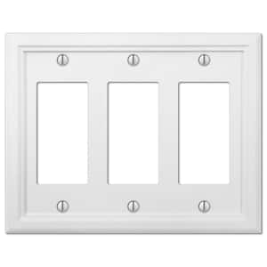 Elly 3 Gang Rocker Composite Wall Plate - White