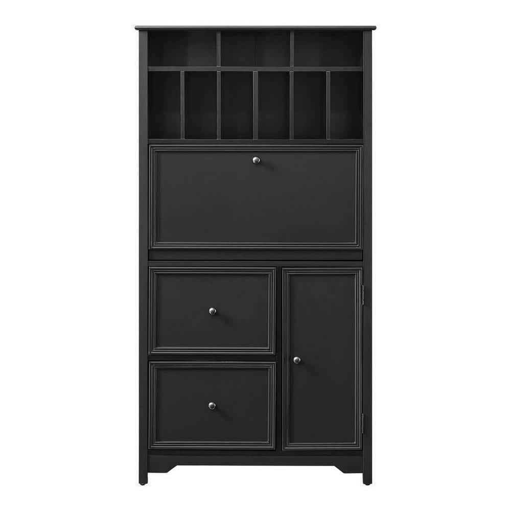 Home Decorators Collection Bradstone 32 in. Charcoal Black Secretary