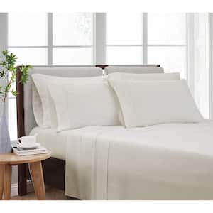 Solid Ivory King 6 Piece Sheet Set