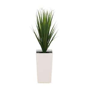 3 ft. UV Resistant Artificial Grass Plant in White Tower Planter (Indoor/Outdoor)