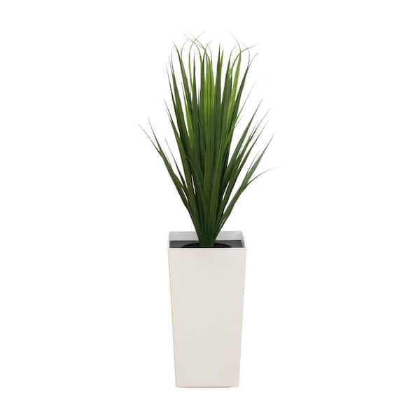 3 ft. UV Resistant Artificial Grass Plant in White Tower Planter (Indoor/Outdoor)