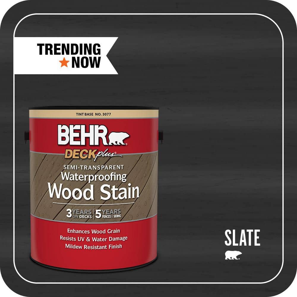 BEHR DECKplus 1 gal. #ST-102 Slate Semi-Transparent Waterproofing