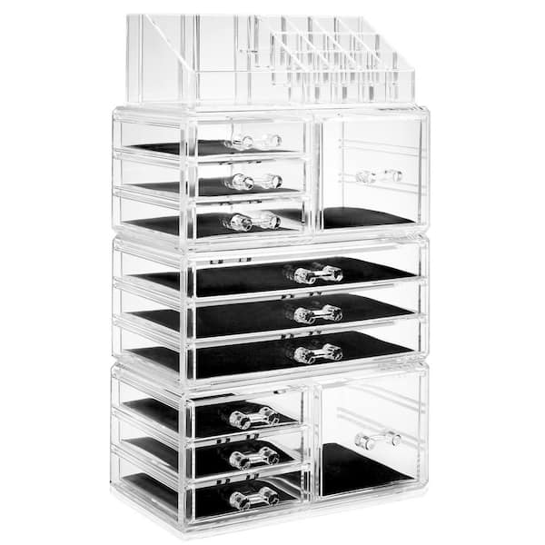 Acrylic Cosmetic Makeup Organizer and Jewelry Storage Set - Large