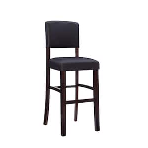 Mary 30" Espresso Upholstered Back and Seat Barstool