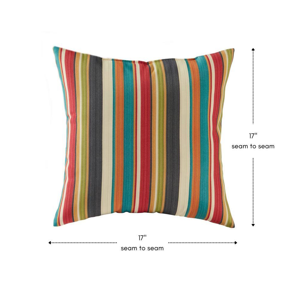 Sunset Stripe 17" Square Outdoor Throw Pillow Set