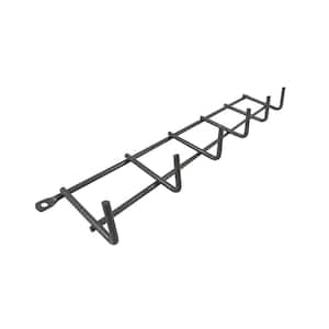 Snap Install 27 in. Farmhouse White Hook Rack with 6 Matte Black Hooks