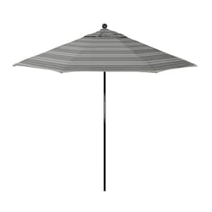 9 ft. Black Fiberglass Market Patio Umbrella with Manual Push Lift in Wellfleet Steel Pacifica Premium
