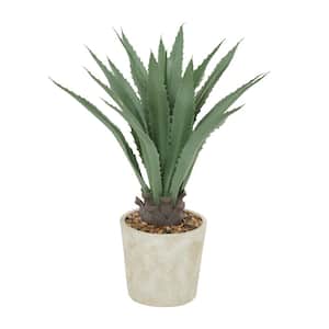 31 in. H Agave Artificial Plant with Realistic Leaves and Beige Ceramic Pot