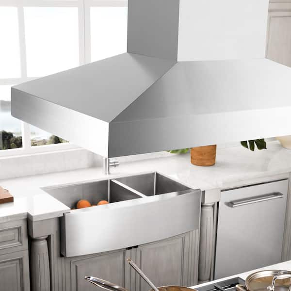 30 in. 400 CFM Convertible Island Mount Range Hood in Stainless Steel