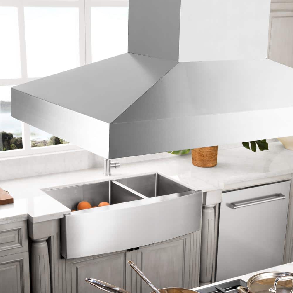 36'' Convertible Stainless Steel Island Range Hood with Charcoal Filter