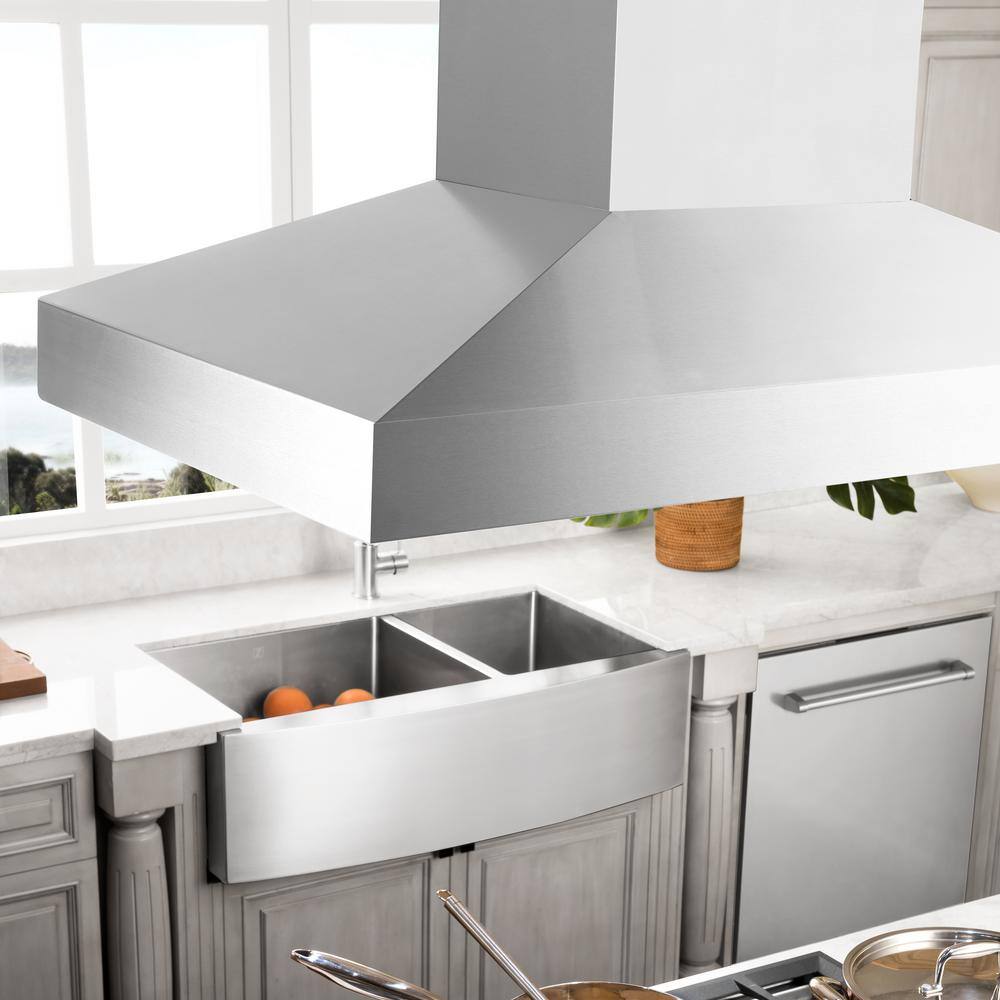 30 Inch Stainless Steel Island Range Hood with Bluetooth Speakers