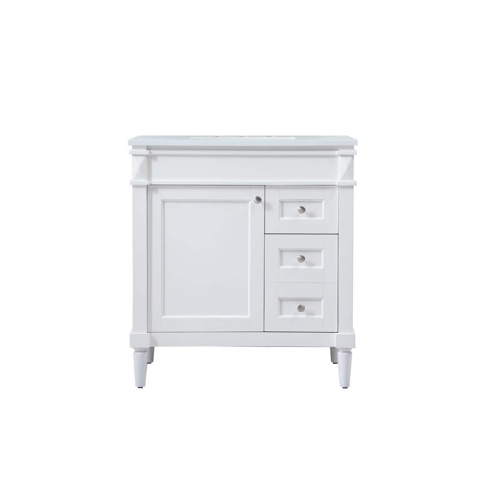 Simply Living 32 in. W x 21 in. D x 35 in. H Bath Vanity in White with Ivor