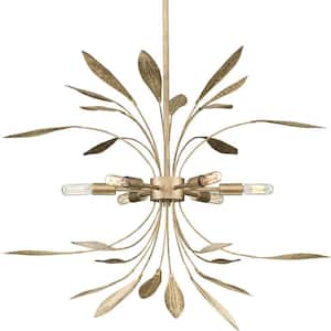 Mariposa 6-Light Antique Gold Luxe Pendant Hanging Light