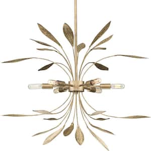 Mariposa 6-Light Gilded Silver Luxe Pendant Hanging Light