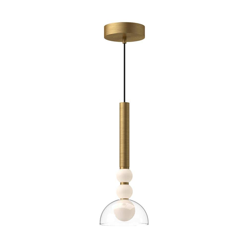 Rise 6-in 1 Light 13-Watt Brushed Gold/Clear Integrated LED Pendant Light price history on PriceWatchPro