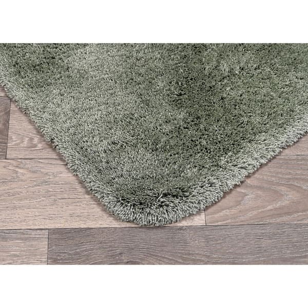Finest Luxury Deep Fern 21 in. x 34 in. Washable Bathroom 2-Piece Rug Set