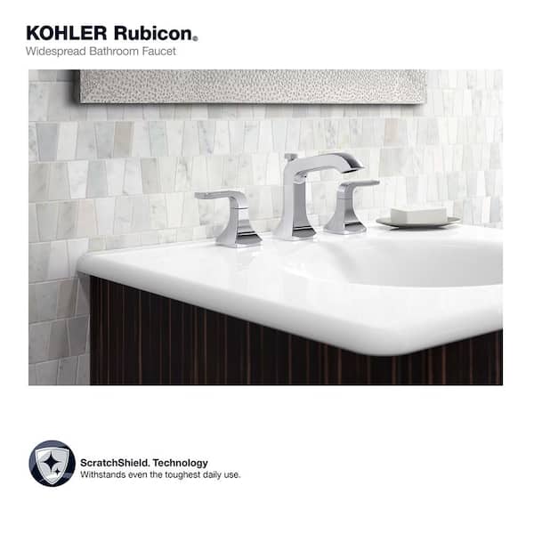 Chrome Bathroom Sink Faucet Polished Rubicon 8 in Widespread 2-Handle Bath