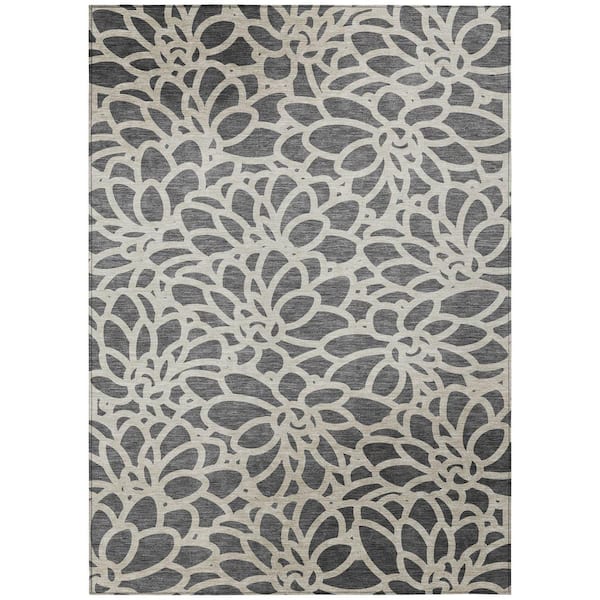 Chantille Machine Washable Indoor/Outdoor Abstract ACN2412 Gray 8 ft. x 10 ft. Area Rug