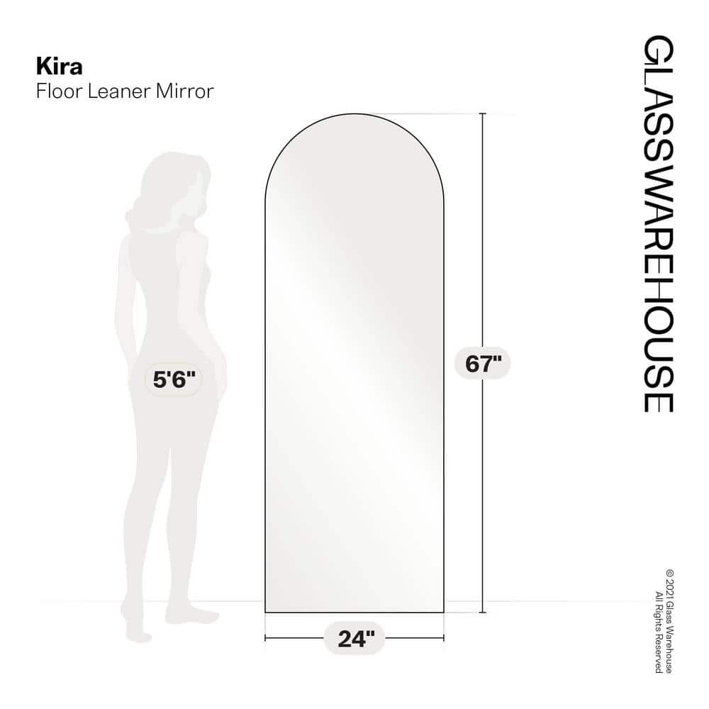 67" x 24" Pink Stainless Steel Framed Full Length Mirror