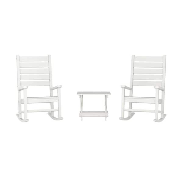 Carnegy Avenue White 3-Piece Plastic Patio Conversation Set