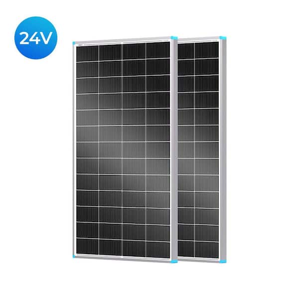 2-pieces 200-Watt 12V Monocrystalline Solar Panel Back-up Power 400W PV Module RV/Boat/Caravan Battery Off-Grid System