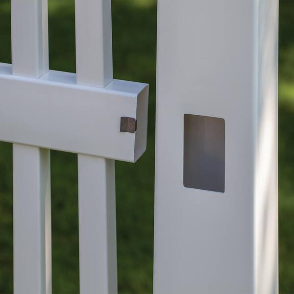 Veranda 6 In X 3 75 In X 0 68 In White Vinyl Fence Post Top With Rail Clip Combo 73025691 The Home Depot