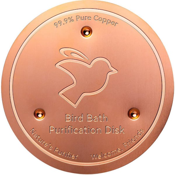 Copper Bird Bath Disk with Triple-Point Support for Physical Safe, Water All-Season Outdoor Birdbaths and Bowls (1-Pack)