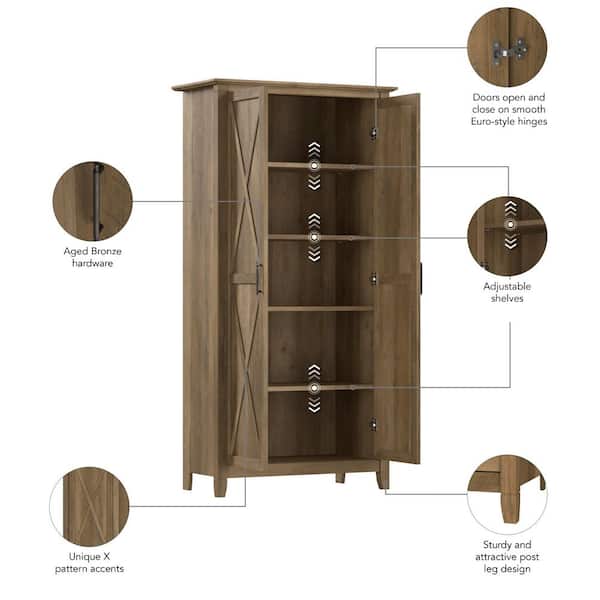 Bush Furniture Key West Reclaimed Pine 65.98 in. Accent Storage