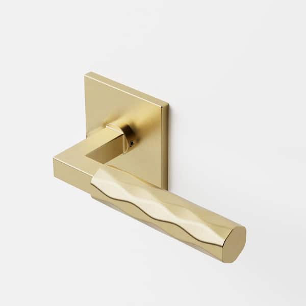 Hailey Champagne Gold Heavy Duty Modern Interior Dummy Door Handle Square Plate and Concealed Screws (Double Dummy)