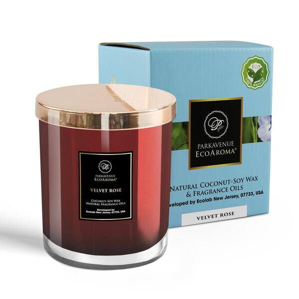 P-EcoWax Candles 2-Wicks 10 oz. Rose Noir Oud Luxury Scent Coco-Soy Jar Candles  Organic Coconut Soy Aromatherapy Candle EW0438772 - The Home Depot