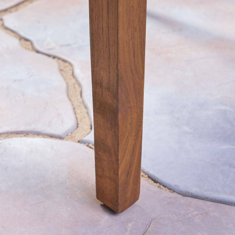 Teak Brown Acacia Wood 5-Piece Outdoor Dining Set for 4