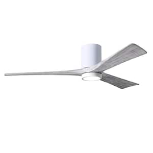 Irene 60 in. LED Indoor/Outdoor Damp Gloss White Ceiling Fan with Remote Control and Wall Control