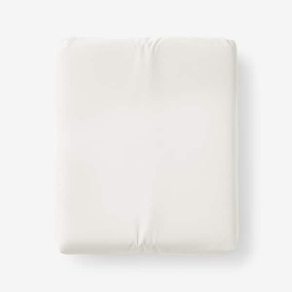 The Company Store Organic Solid Ivory Cotton Percale Queen Fitted Sheet