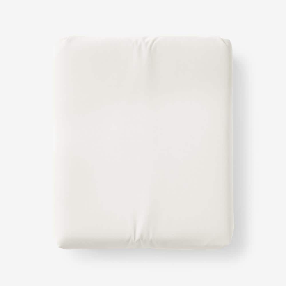 The Company Store 300-Thread Count Ivory Sateen Twin XL Fitted Sheet ...