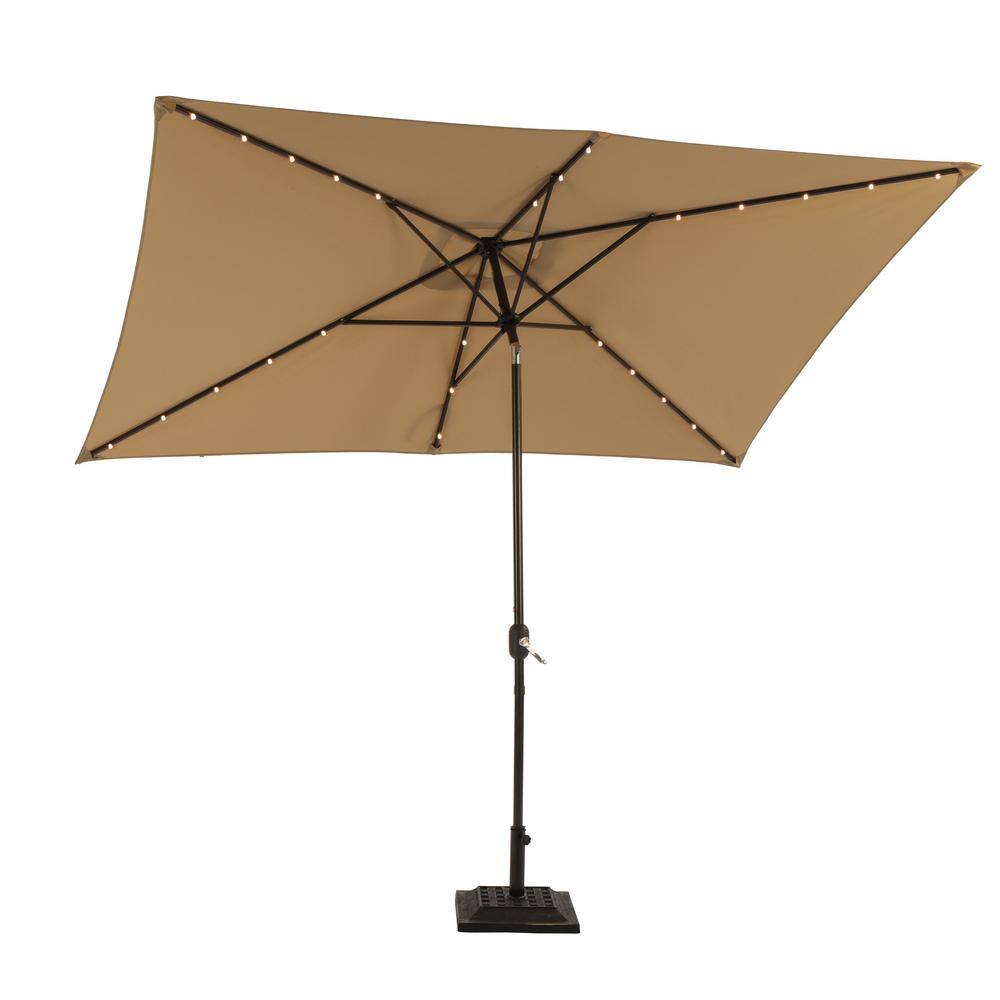 10 ft. Market Patio Umbrella in Sand Color with LED (Middle)