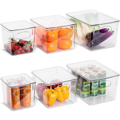 FINESSY Pantry Storage Bins for Pantry Organization - Stackable Pantry  Organizer Bins for Organization, Under Sink Pantry Plastic Containers for  Shelf