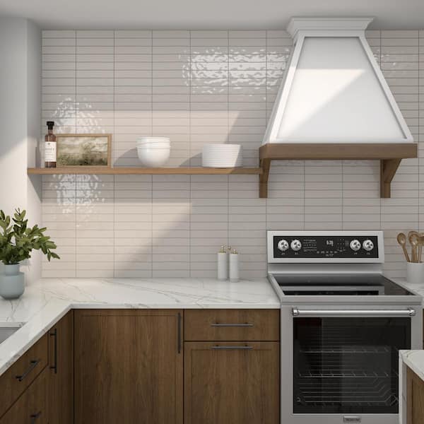 Artistic Reflections Mist 2 in. x 10 in. Glazed Ceramic Undulated Wall Tile (5.24 sq. ft./case)
