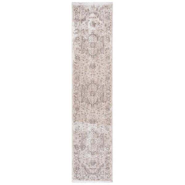 Garnet 2 ft. x 10 ft. Gray/Ivory Medallion Runner Rug