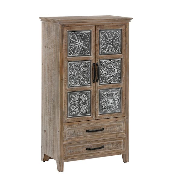 Metal deals wood cabinet