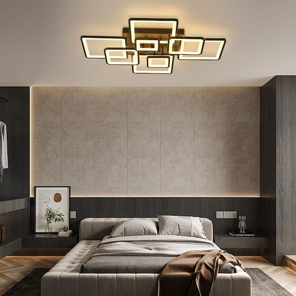 In My Room Reviews for OUKANING 39.4 in. Modern Black Square Flush