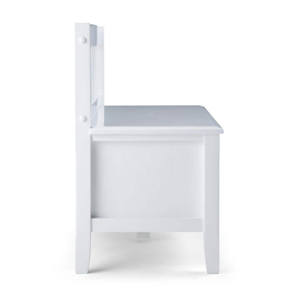 Burlington Solid Pine 42" White Entryway Bench with Storage Drawers