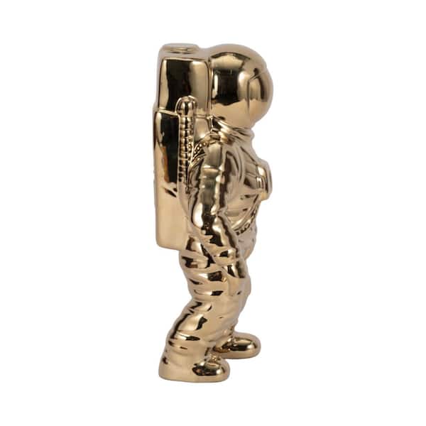 Liv & Skye Gold 6 in. x 11 in. Ceramic Astronaut Contemporary
