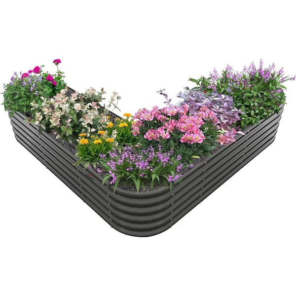 Unbranded 81x81x18 in LargeAnti-Rust Heart-Shaped Galvanized Raised Garden Beds Outdoor, for Planting Vegetables Flowers Herb
