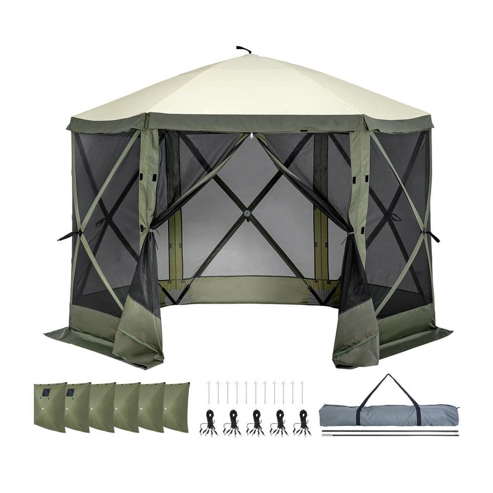 Pop Up Gazebo Tent, 10 x 10 FT. Quick Set Canopy with 6 Privacy Wind Cloths & Mesh Windows, Army Green price history on PriceWatchPro